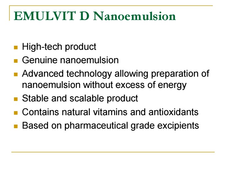 High‑tech nanoemulsion production features and formulation stability