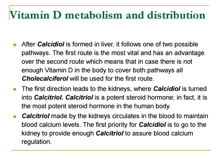 Calcidiol conversion to calcitriol in kidneys and calcium regulation pathway